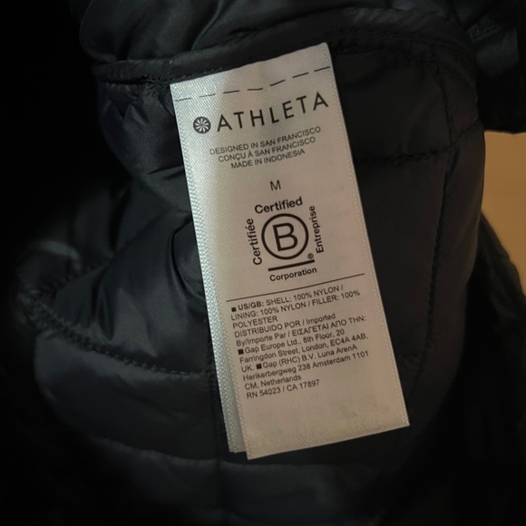 Athleta | Whisper Featherless Parka Quilted Puffer Jacket Hood Black Size M - Picture 12 of 13